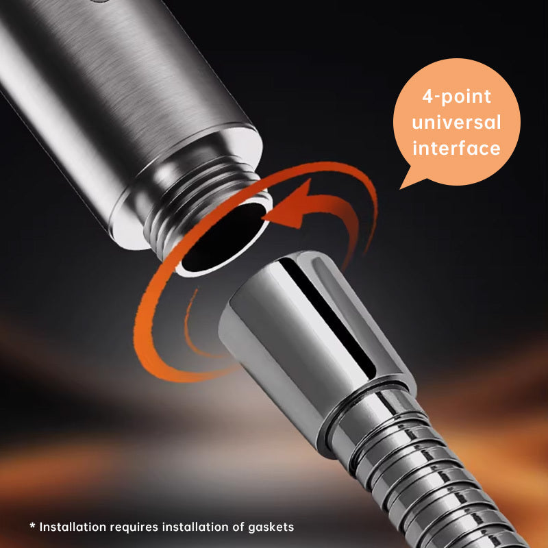 Steelrain Handheld Shower Head — Stainless Steel Construction, Powerful Spray Design
