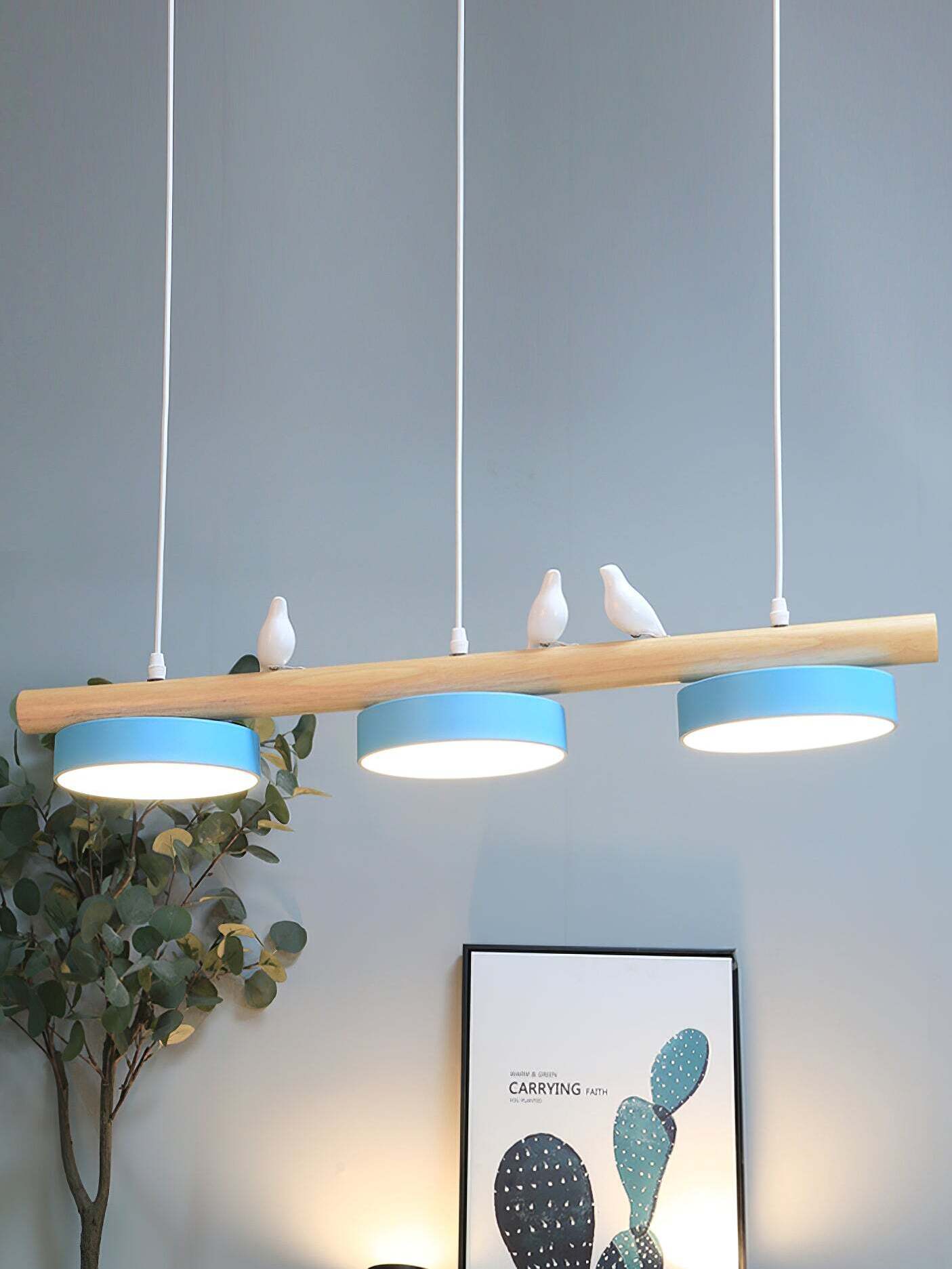 Sienna Bird Pendant Lamp - Wood Design for Scandinavian Kitchen Islands | Souliia
