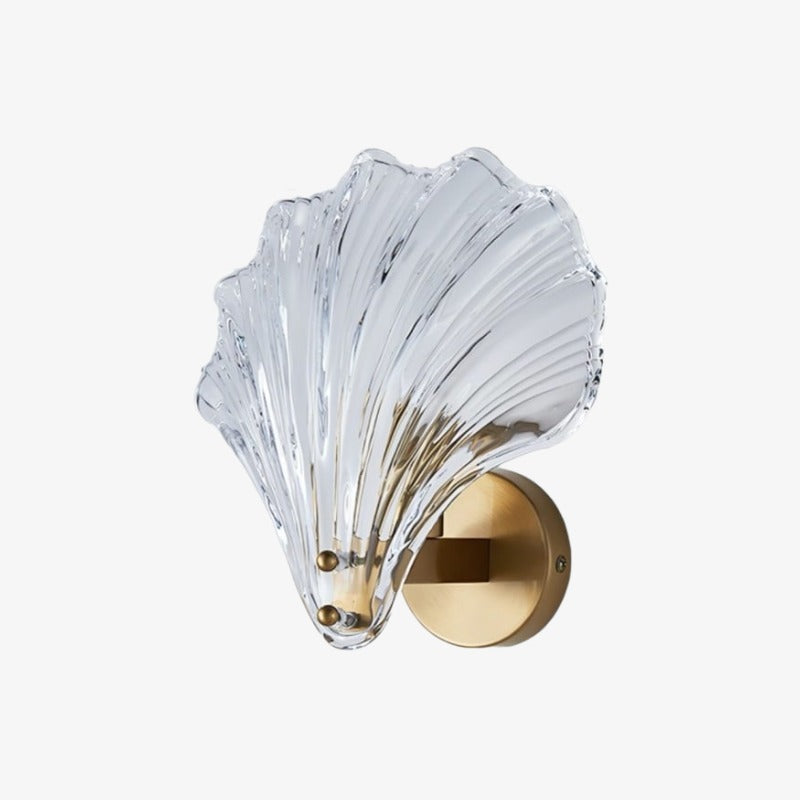 Shellora Stylish Shell Wall Light – Sculptural Glass and Metal Wall Lamp for Home N44 | Souliia