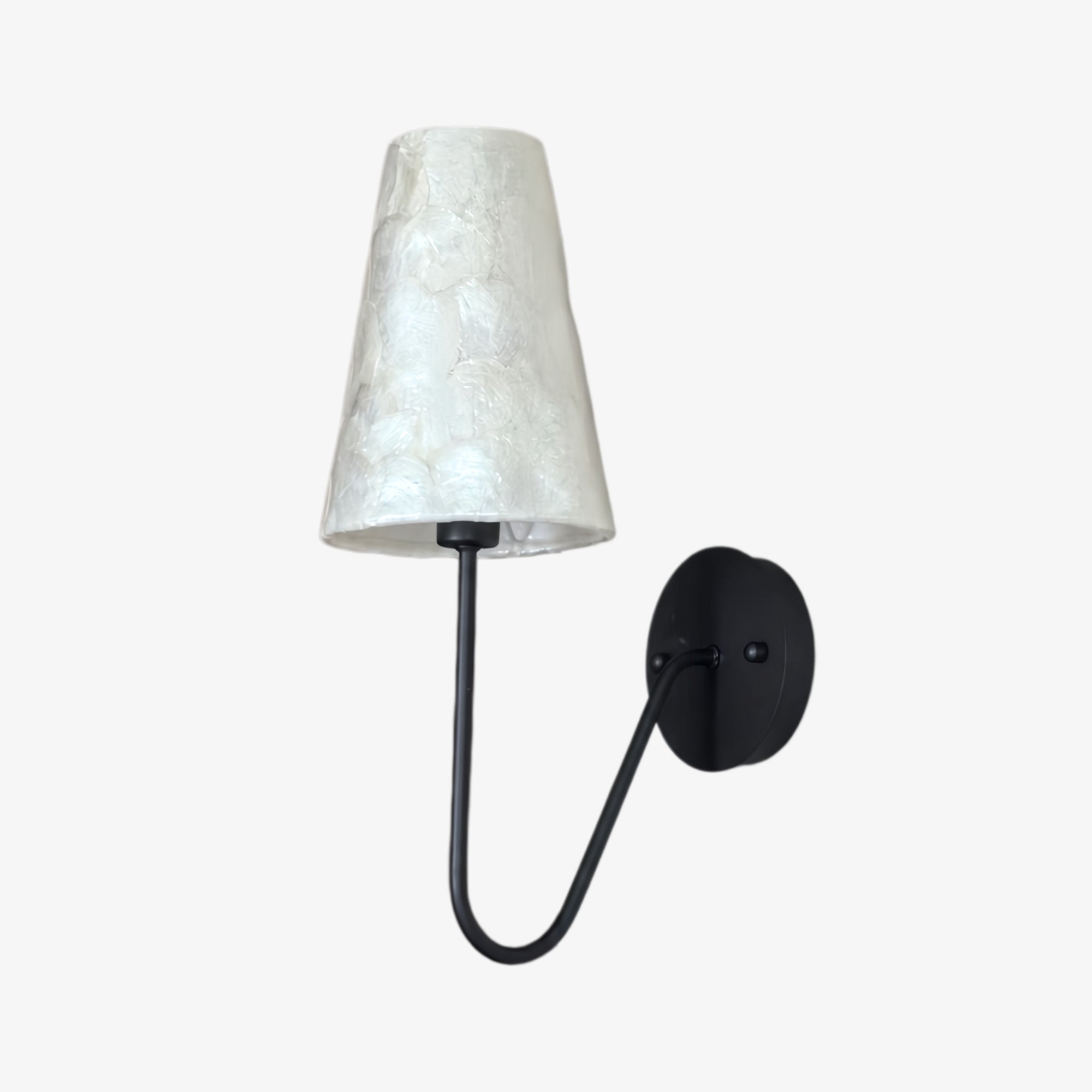 Muschelstruktur Vintage-Wandleuchte – Gebogener Arm für Schlafzimmerdekoration | Souliia