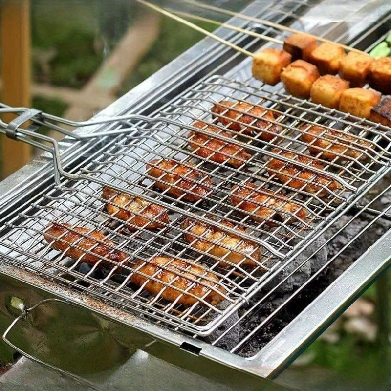 GrillGrid Large-Capacity Bbq Basket — Rectangular Design, Secure Flip Action, Even Heat Distribution