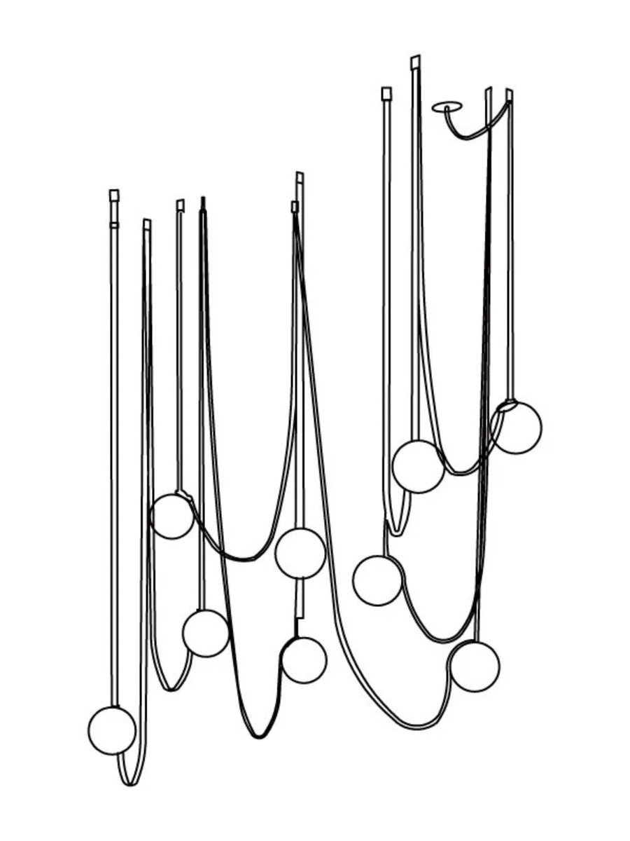 Lampada a sospensione modulare con design scultoreo a forma di cintura | Souliia