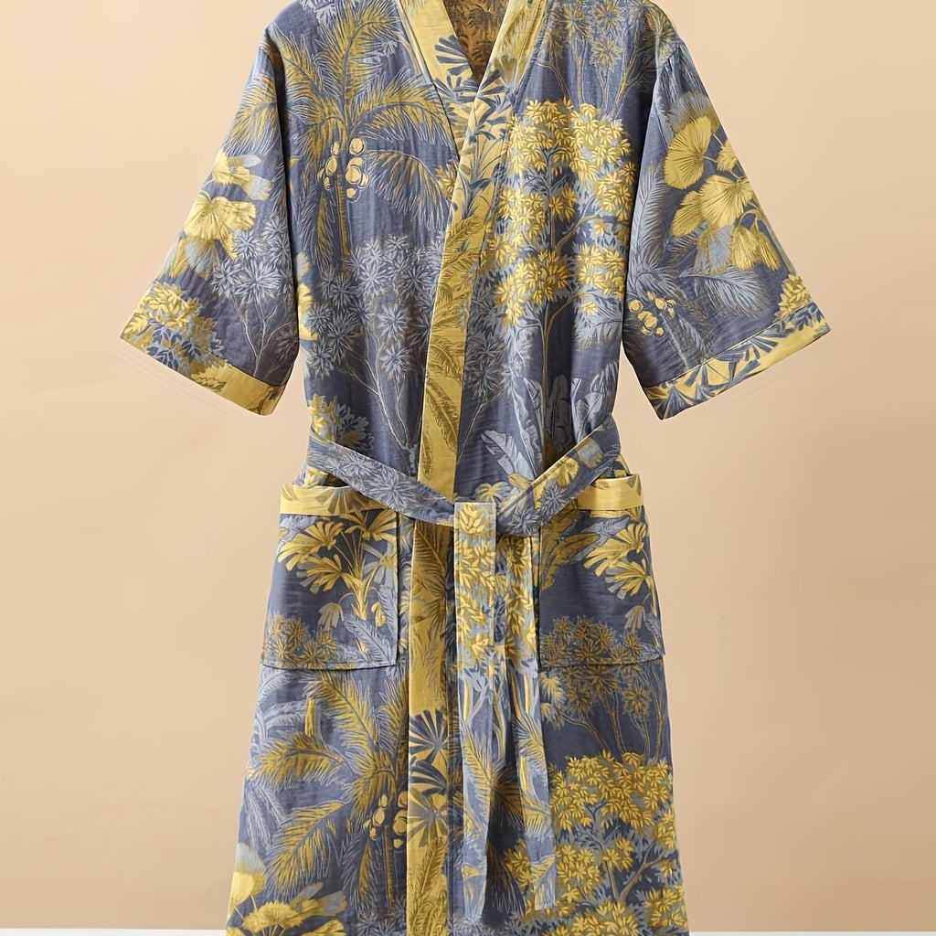 Luxeloom Unisex 100% Cotton Gauze Sleepwear Set — Breathable, Double-Layer Weave