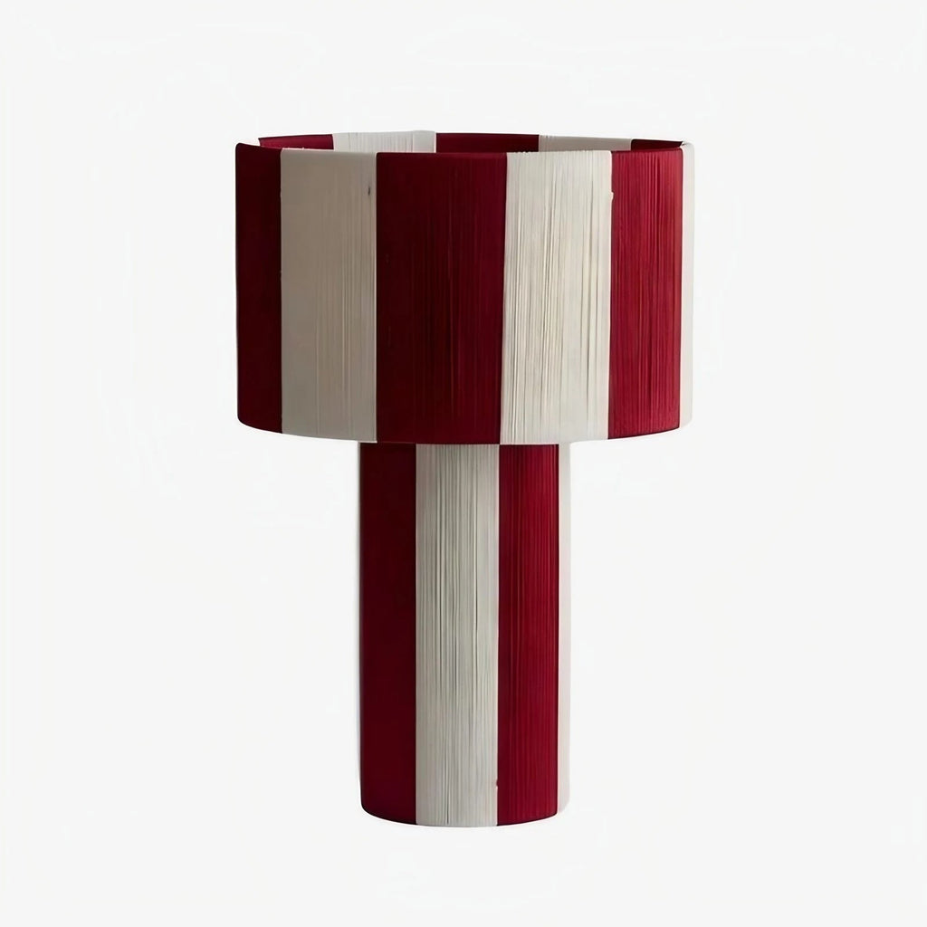 Gestreifte gewebte Schirm Tischlampe | Souliia