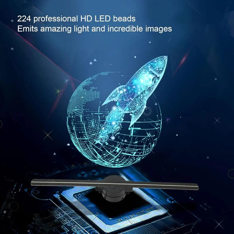 3D-hologramprojektor med LED-fläkt — Livfull svävande visning