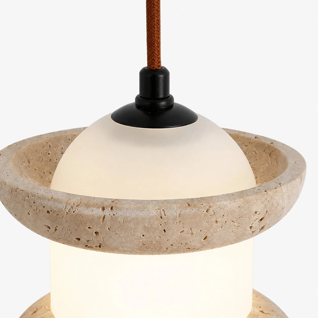 Travertine Stone Pendant Light | Souliia