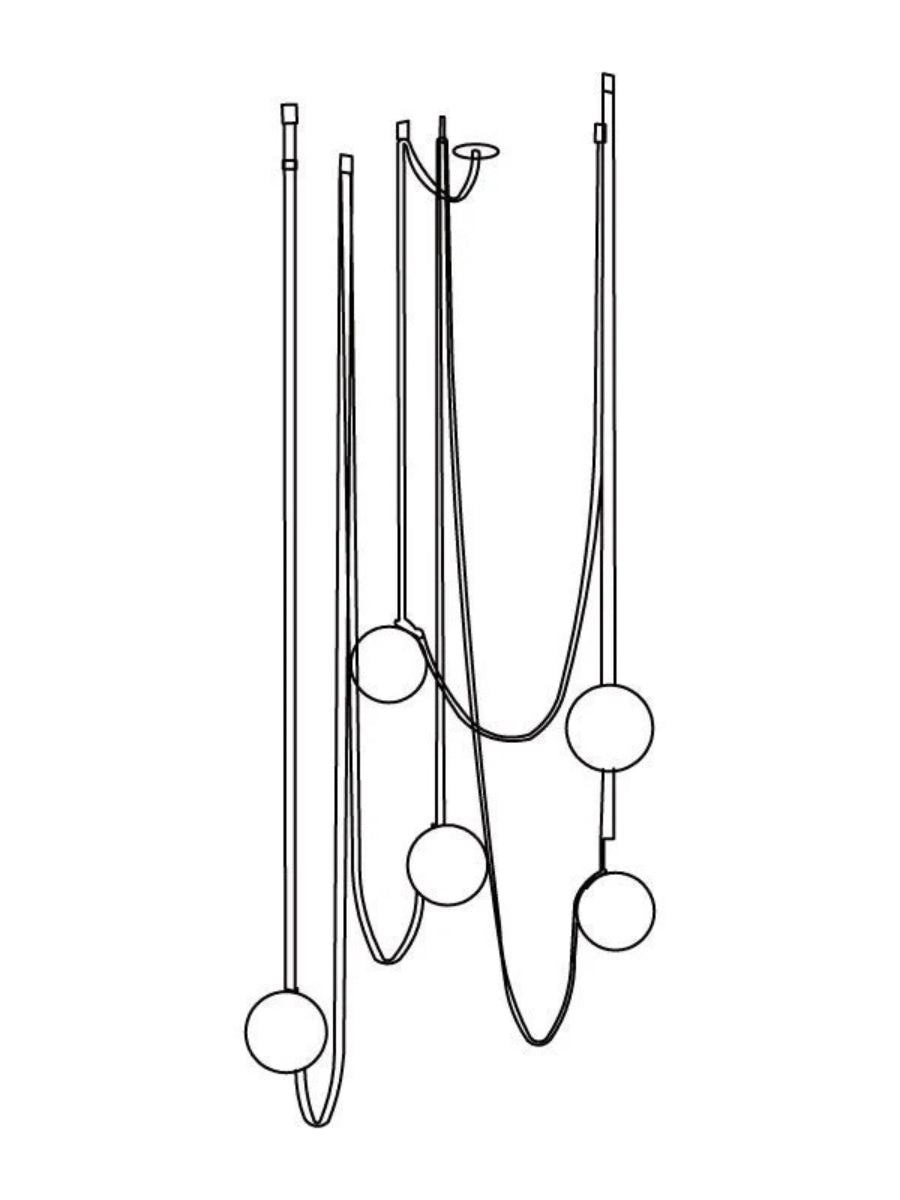 Lampada a sospensione modulare con design scultoreo a forma di cintura | Souliia