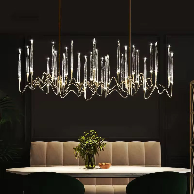 Novara Crystal Candle Chandelier — Gold or Chrome Finish Option