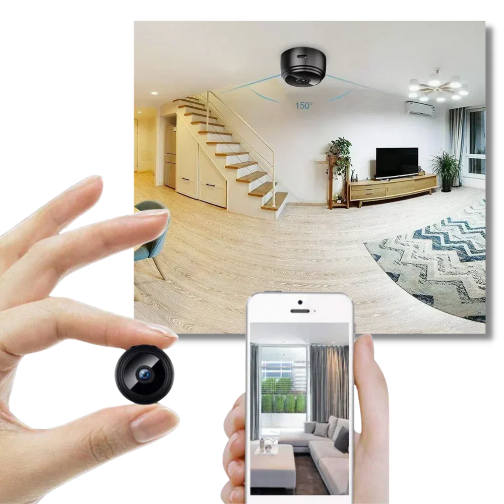 Mini-WiFi-säkerhetskamera — Full HD-nattsyn, rörelsedetektering
