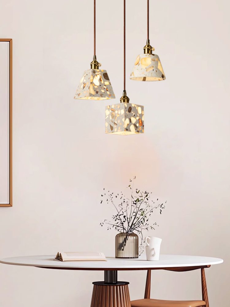 Wabi-sabi Style Water-polished Translucent Stone Retro Pendant Lamp | Souliia
