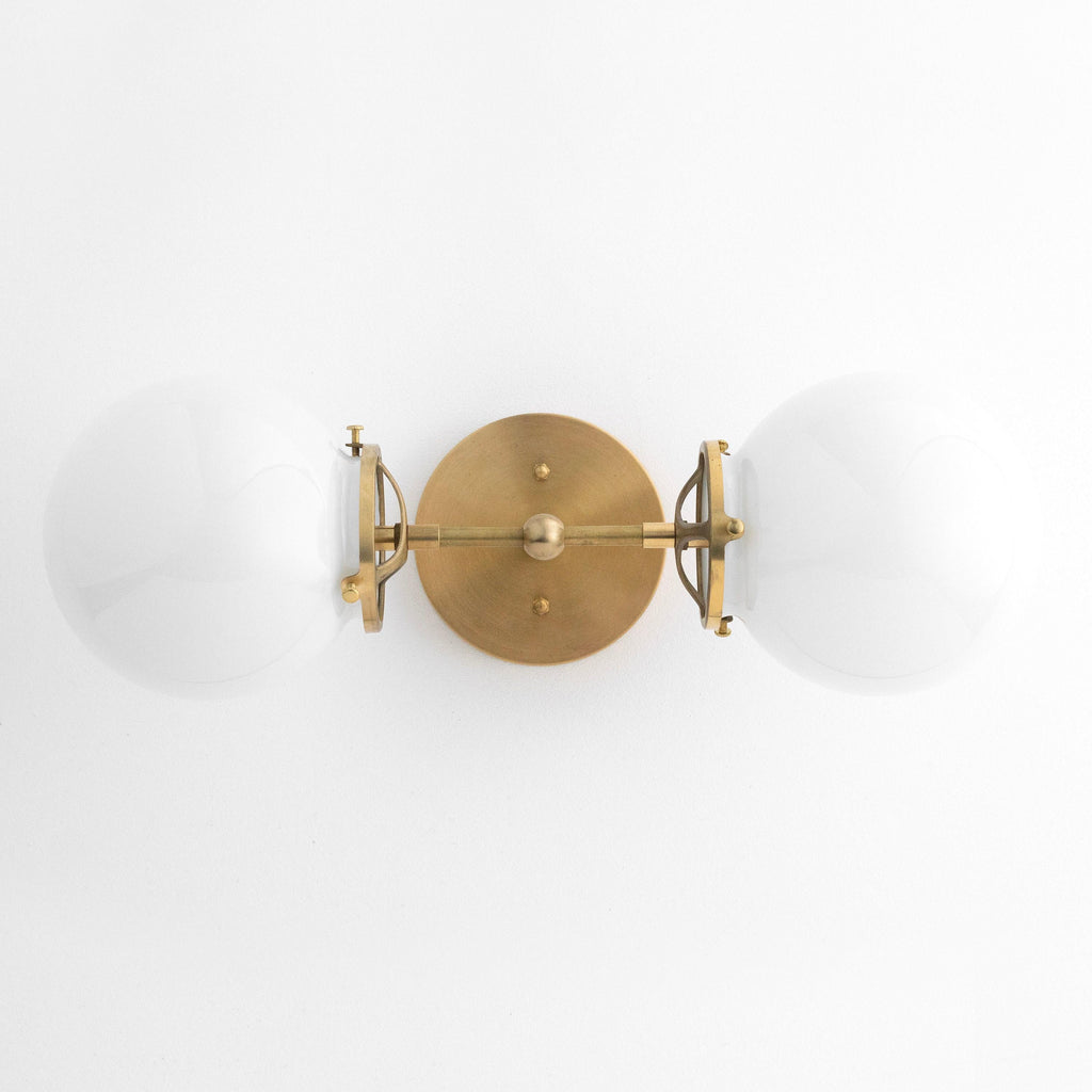 Lumio Globe Opal Glass – Mid-Century Modern Bathroom Wall Sconce | Souliia