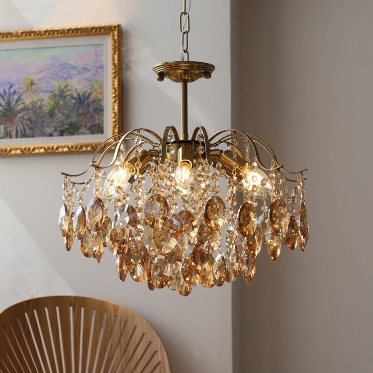 Lustrielle Sparkling Teardrop Branch Crystal Chandelier – Glamorous Retro Romantic Lighting for Dining Room | Souliia