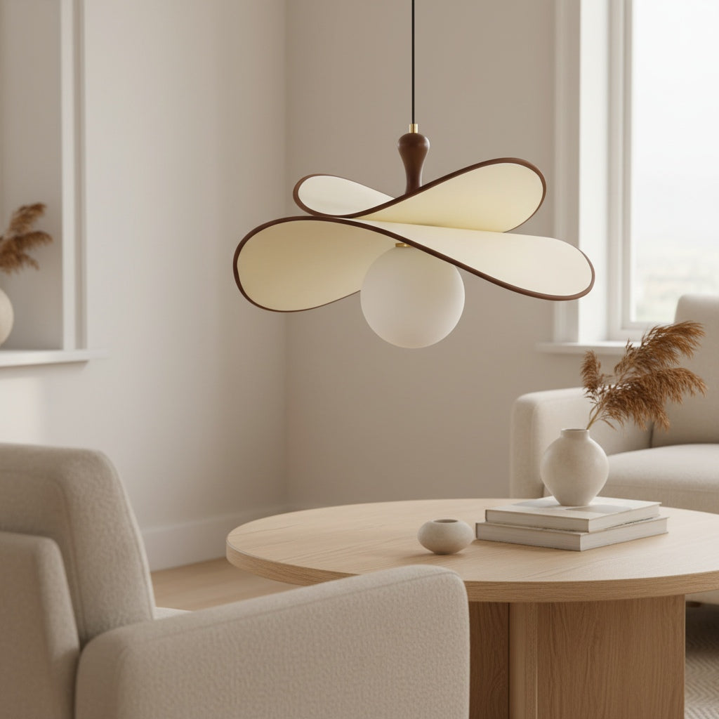 Orrise Floating Glass Globe Pendant with Metal Accents - Modern Minimalist lights for Kitchen and Dining Rooms | Souliia