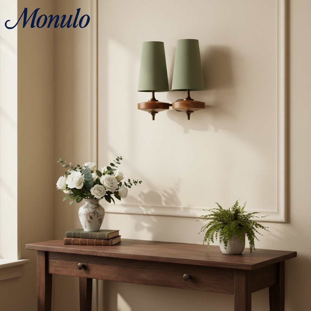 Rowan Retro Fabric Shade Wall Sconce – Classic Fabric Lighting For Bedroom | Souliia