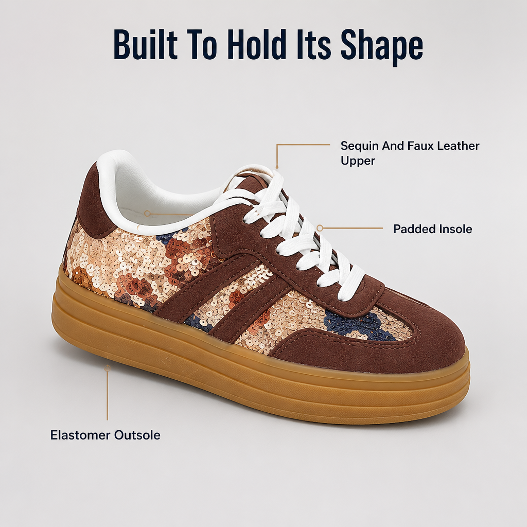 RadianceStride Brown Sneakers — Ignite Your Style with Unmatched Comfort and Subtle Glamour - Souliia
