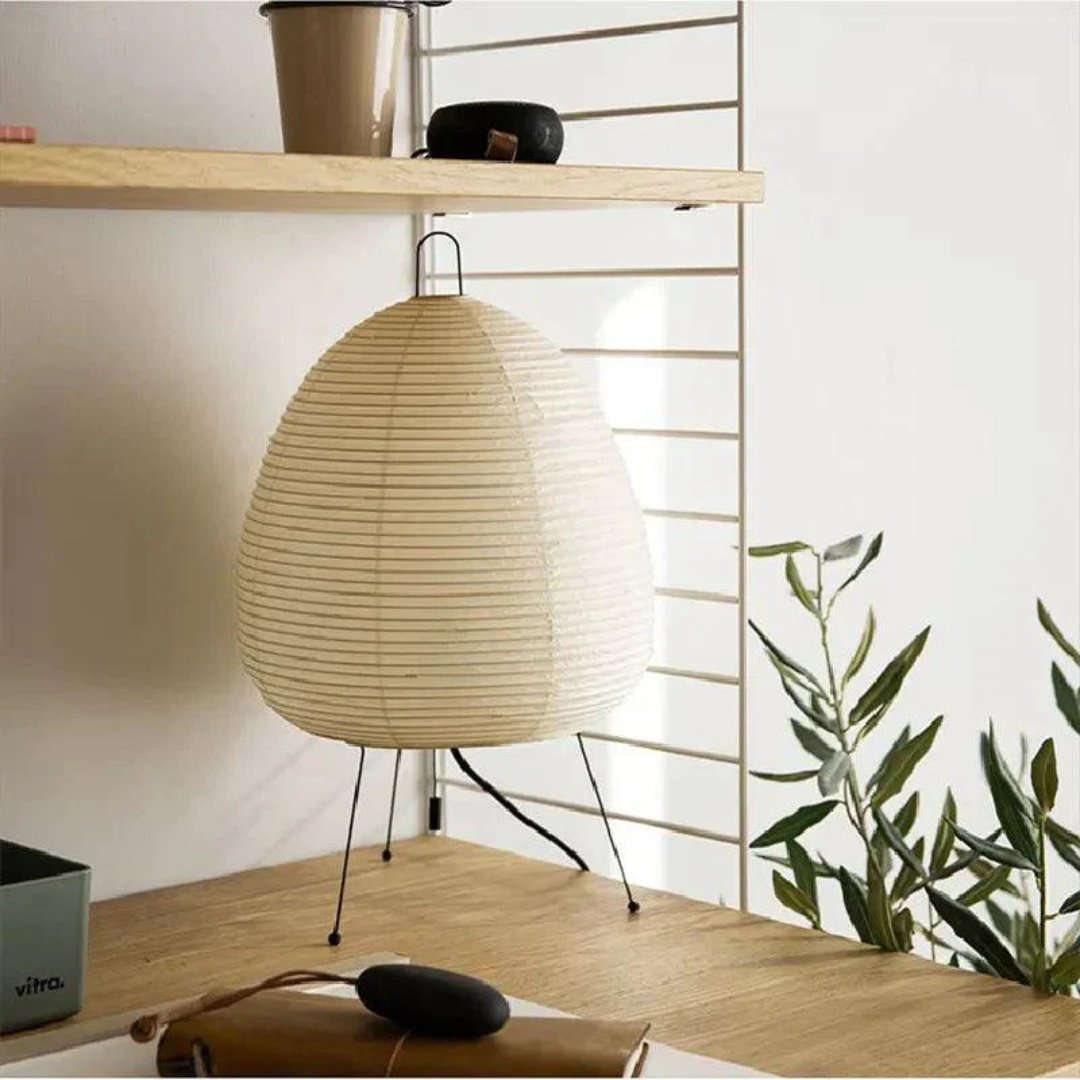 NovaNest Bamboo Frame Floor Lamp — Rice Paper Shade