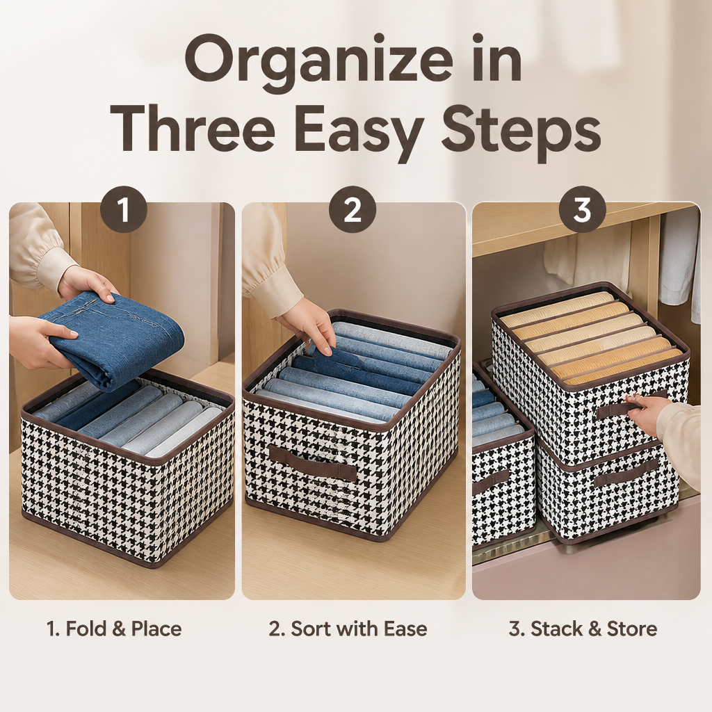 VeerCraft Foldable Organizer — Clear the Clutter and Find Your Favorite Jeans Instantly - Souliia