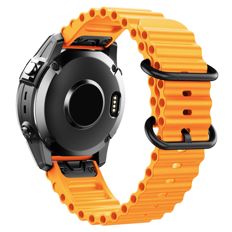AquaStride Silicone Ocean Band — 22mm and 26mm Replacement Strap for Garmin