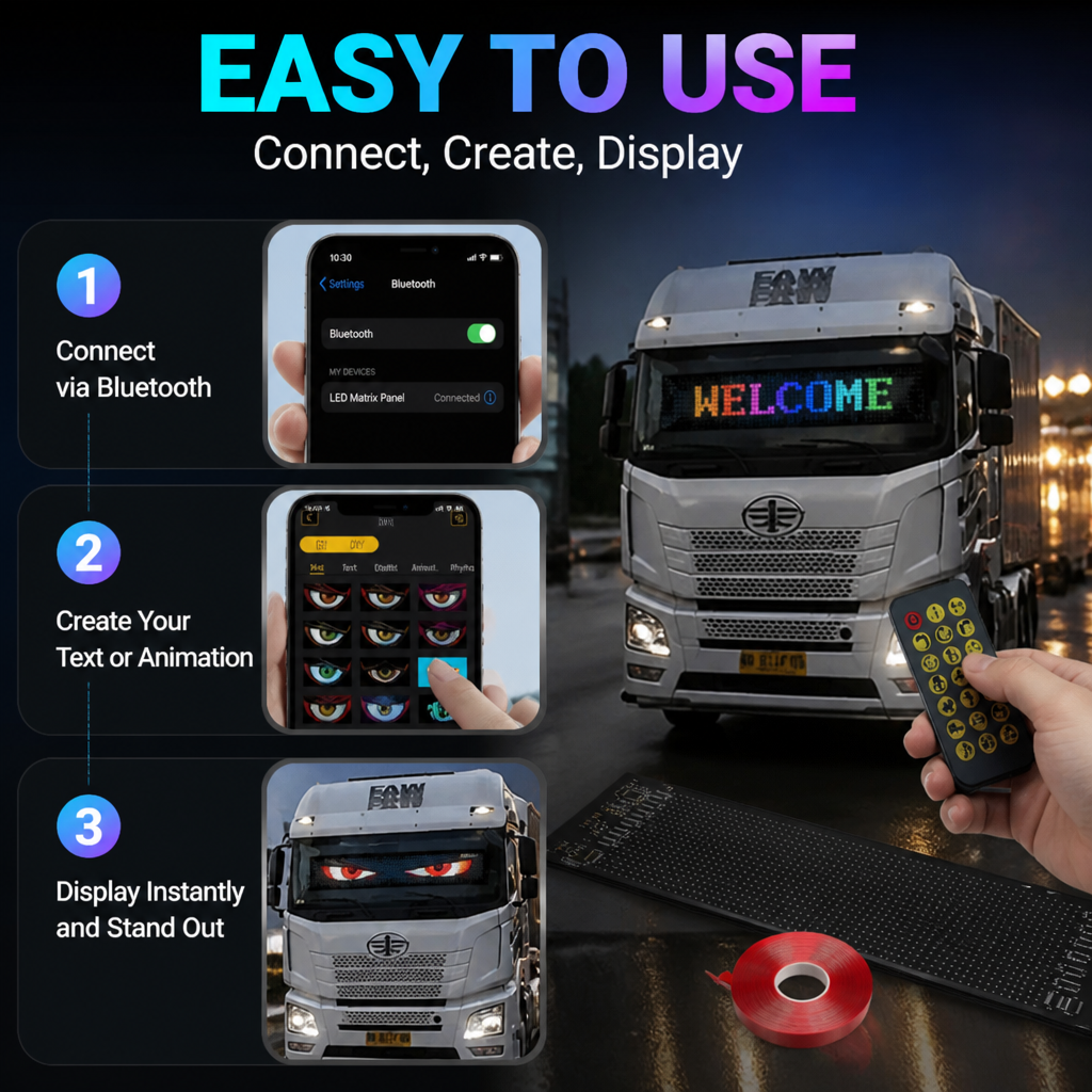 Vyzora Matrix LED Screen — Make Your Ride Impossible to Ignore, Anytime, Anywhere - Souliia