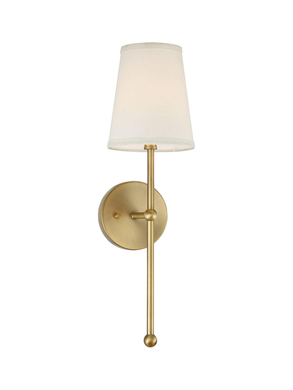 Rowan Nordic Rustic Brass Fabric Wall Lamp | Souliia