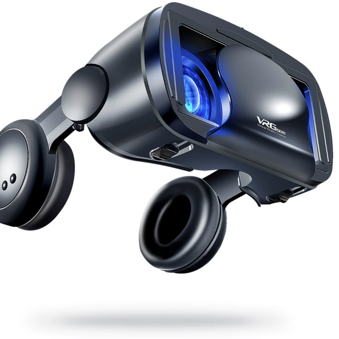 VR Headset with Built-in Headphones – Adjustable Lenses, Broad View & Universal Phone Support | Immersive 3D Experience for Smartphones - Souliia