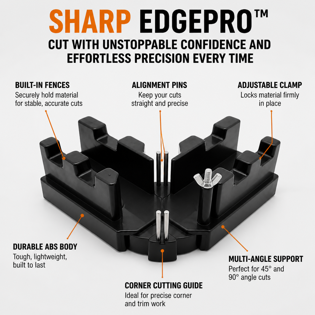 SharpEdgePro — Clamp, Guide & Cut Flawless Trim Corners Without a Power Saw - Souliia