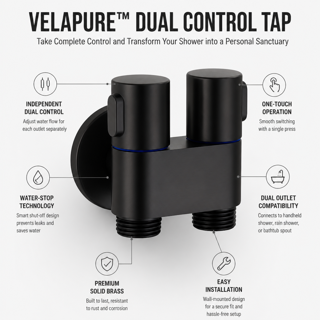 VelaPure — Run Two Water Outlets From One Tap, Leak-Free and Clutter-Free - Souliia