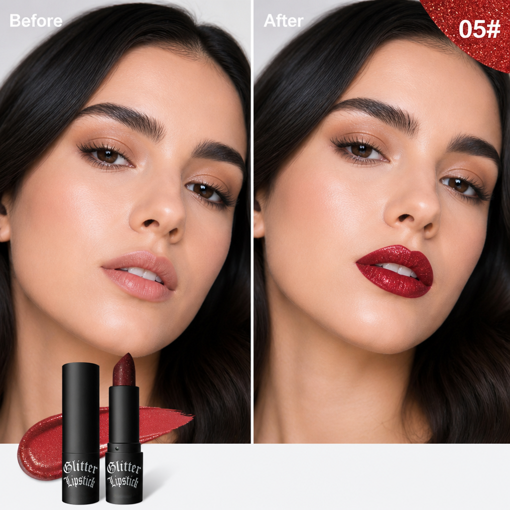 Rouge à lèvres mat VelvetLuxe avec Glitter Crush — Éblouissez toute la journée avec des lèvres pulpeuses et éclatantes qui ne s’estompent jamais - Souliia