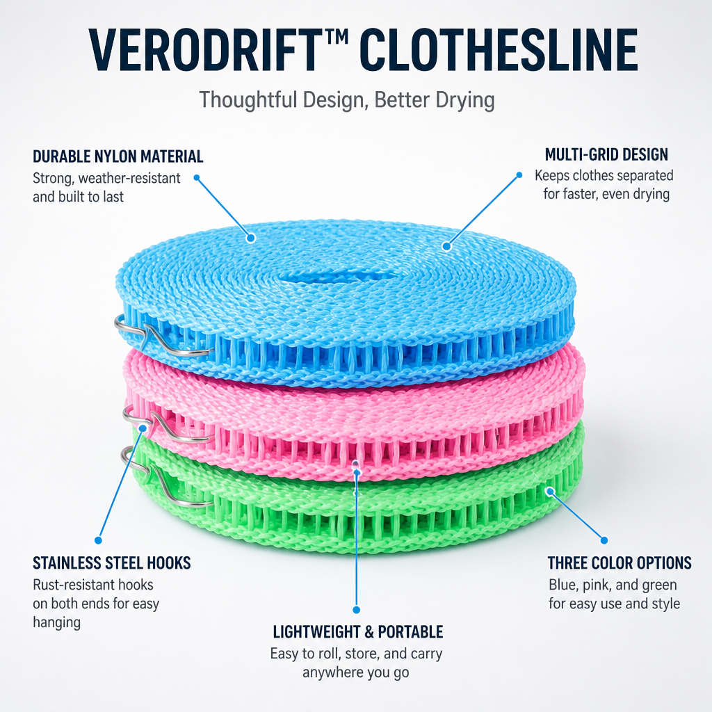 VeroDrift — Lock Your Laundry Tight for Faster, Windproof Drying Anywhere - Souliia
