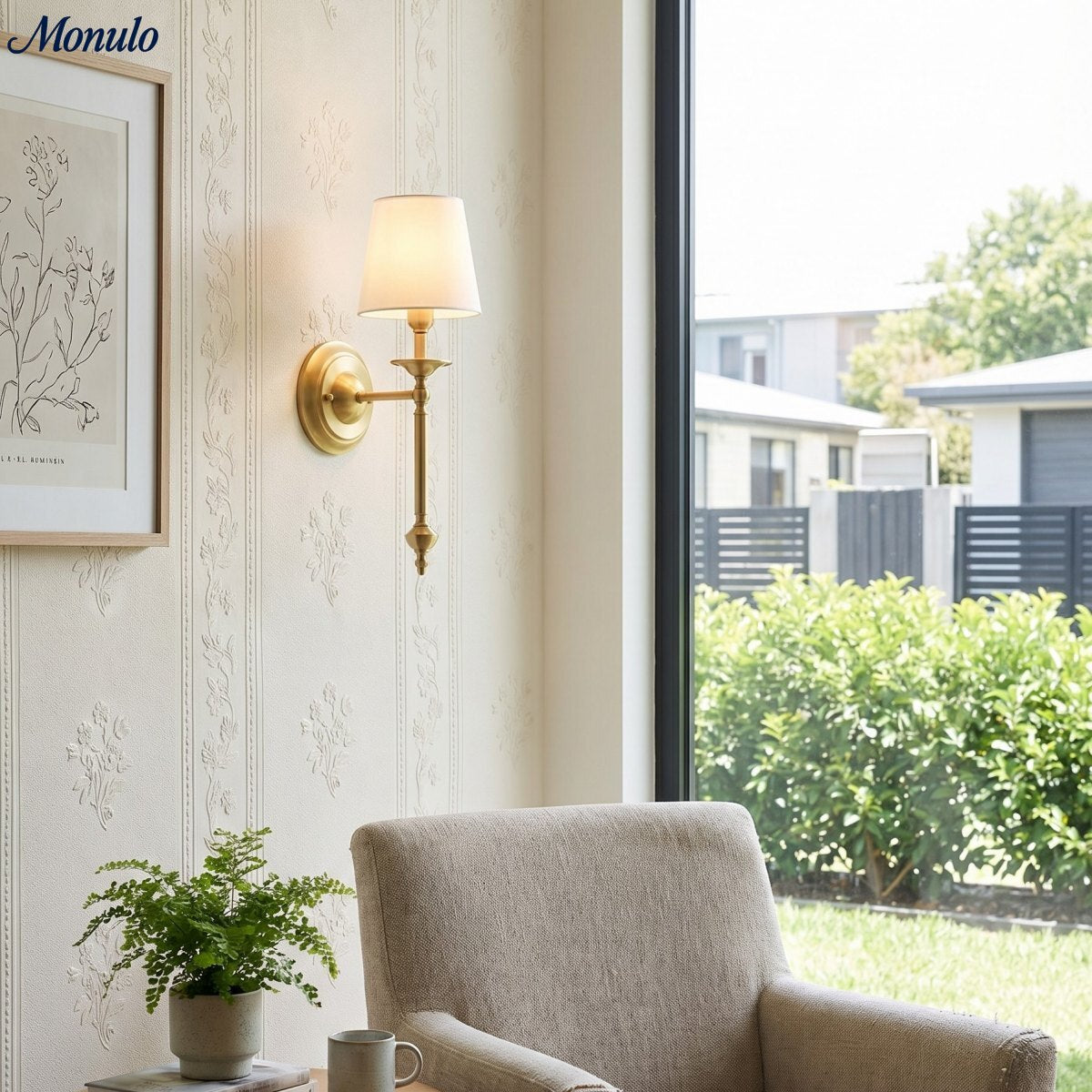 Rowan Fabric Shade Wall Sconce in Antique Copper - Vintage Luxury Light for Interiors | Souliia