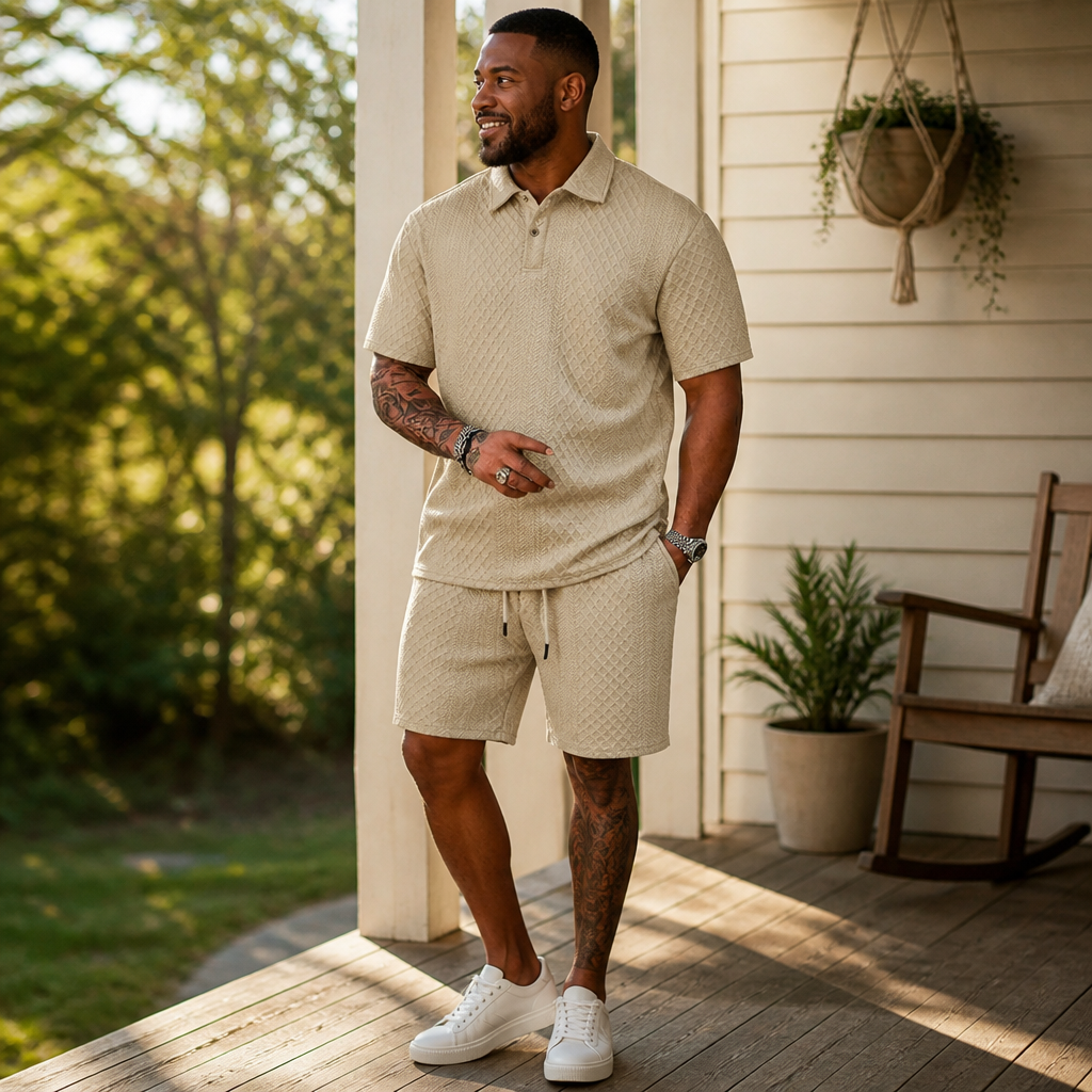 VeroLuxe Men’s Diamond Pattern Suit — Stay Cool, Sharp, and Unstoppable All Day Long - Souliia