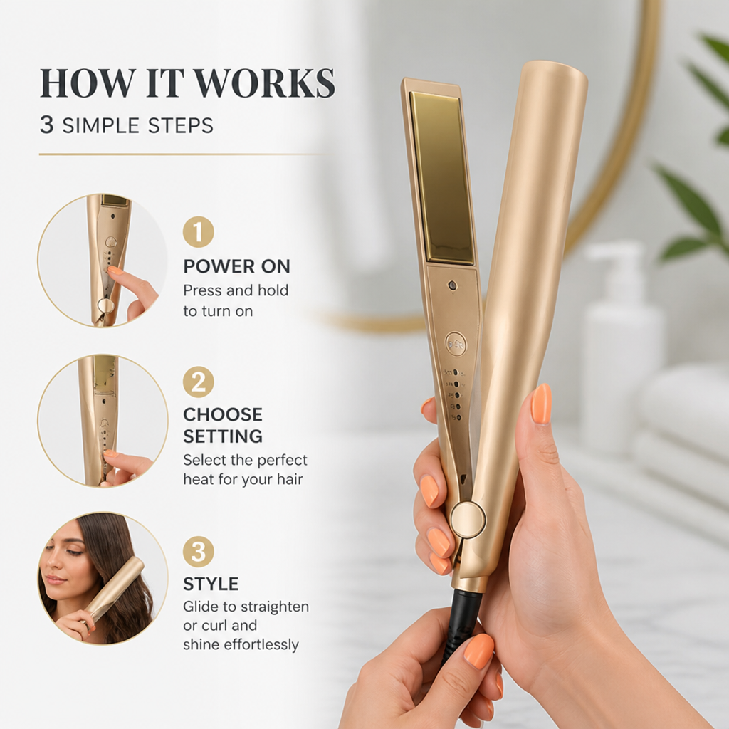 VeronaLuxe — Straighten, Curl & Shine With One Gold Wand in Minutes - Souliia