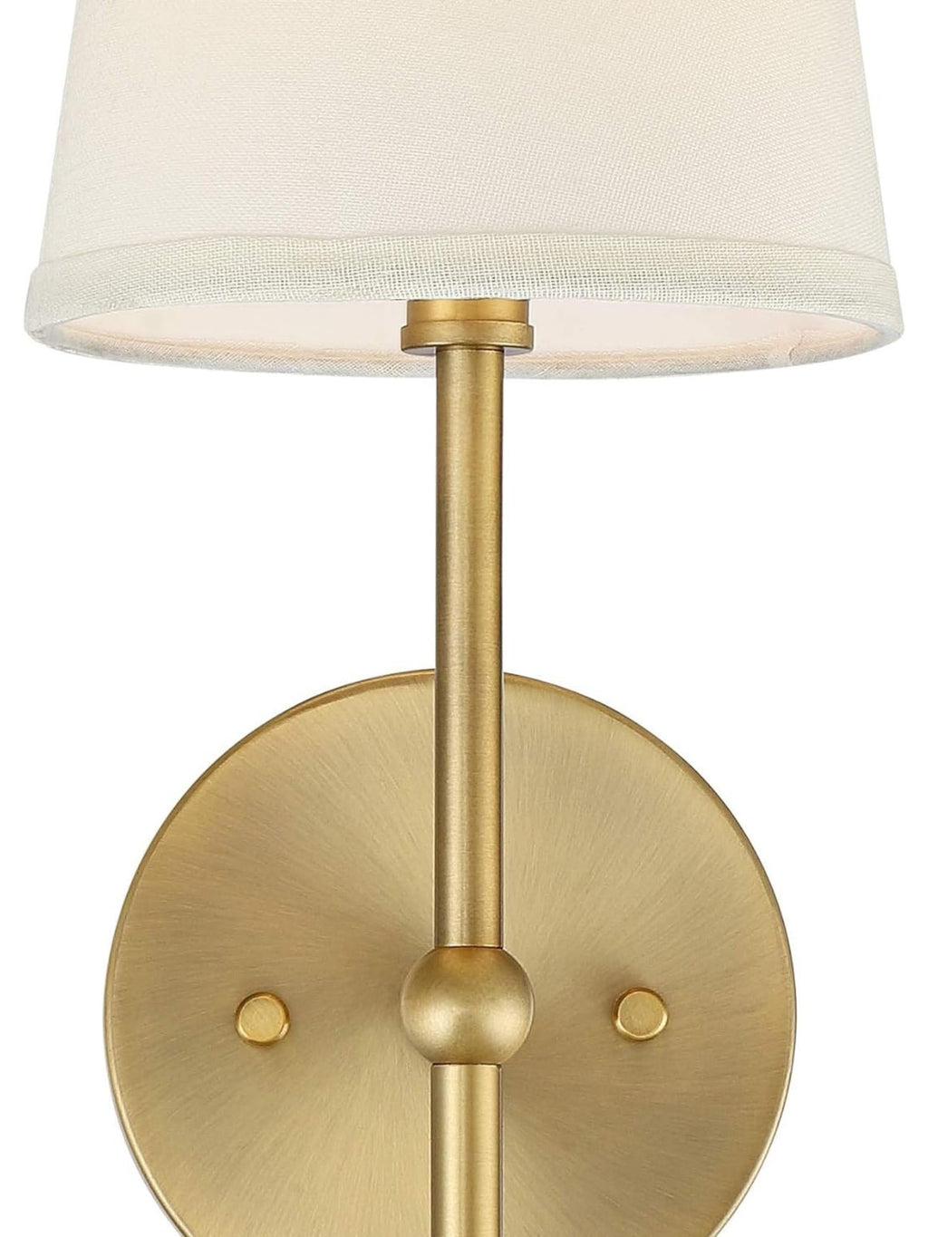 Rowan Nordic Rustic Brass Fabric Wall Lamp | Souliia