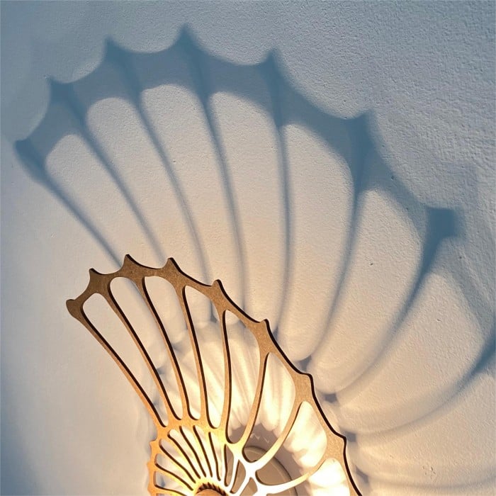 Spiralyn Nautilus-Schalen-Silhouette Moderne Wandleuchte - Beleuchtung für Wohnzimmer | Souliia