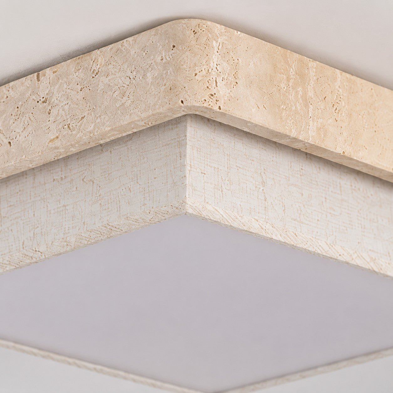Travertine Fabric Flush Mount Ceiling Light | Souliia