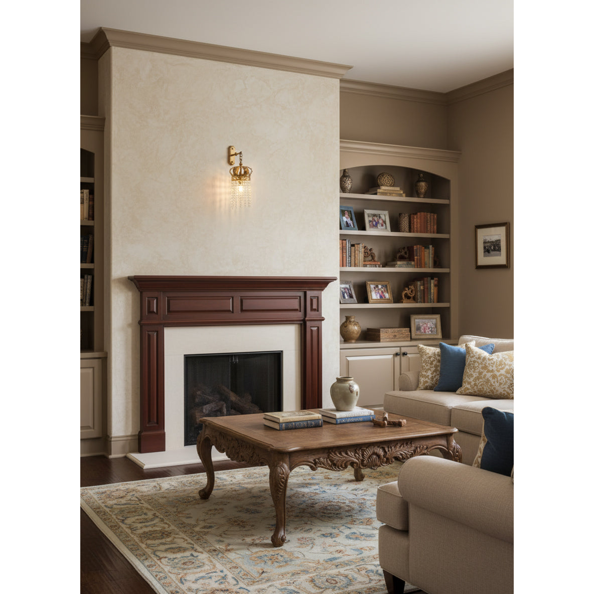 Timon Brass Crown Wall Lamp | Souliia