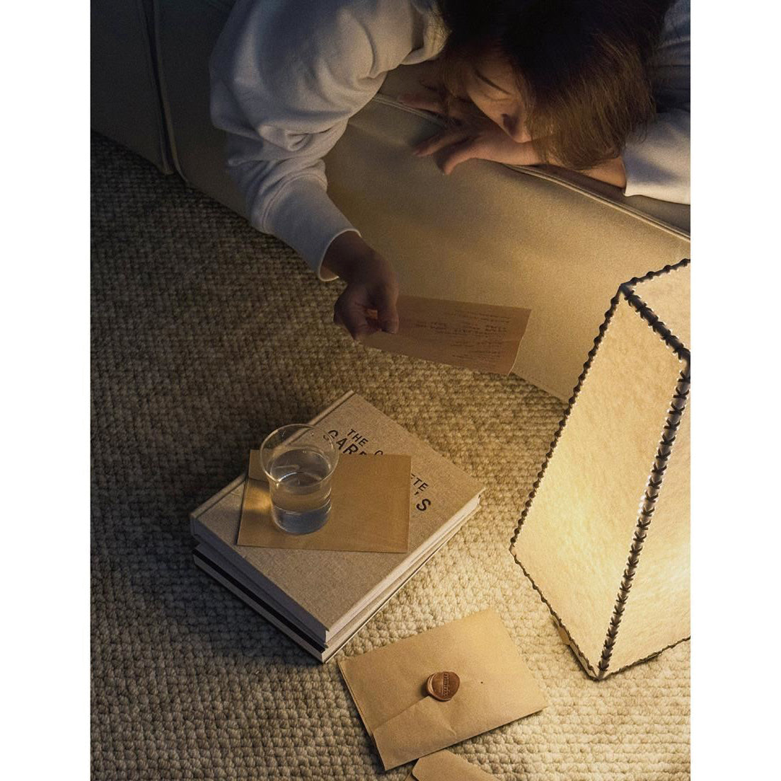 Modern Geometric Metal Table Lamp – Parchment Shade for Bedroom Nightstand Lighting | Souliia