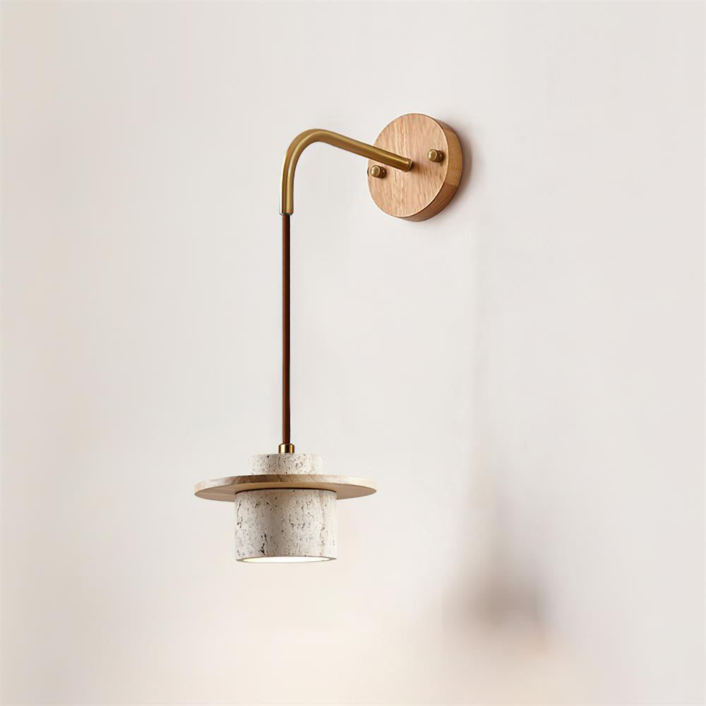 Retro Wabi Sabi Textured Travertine Wall Lamp M01 | Souliia