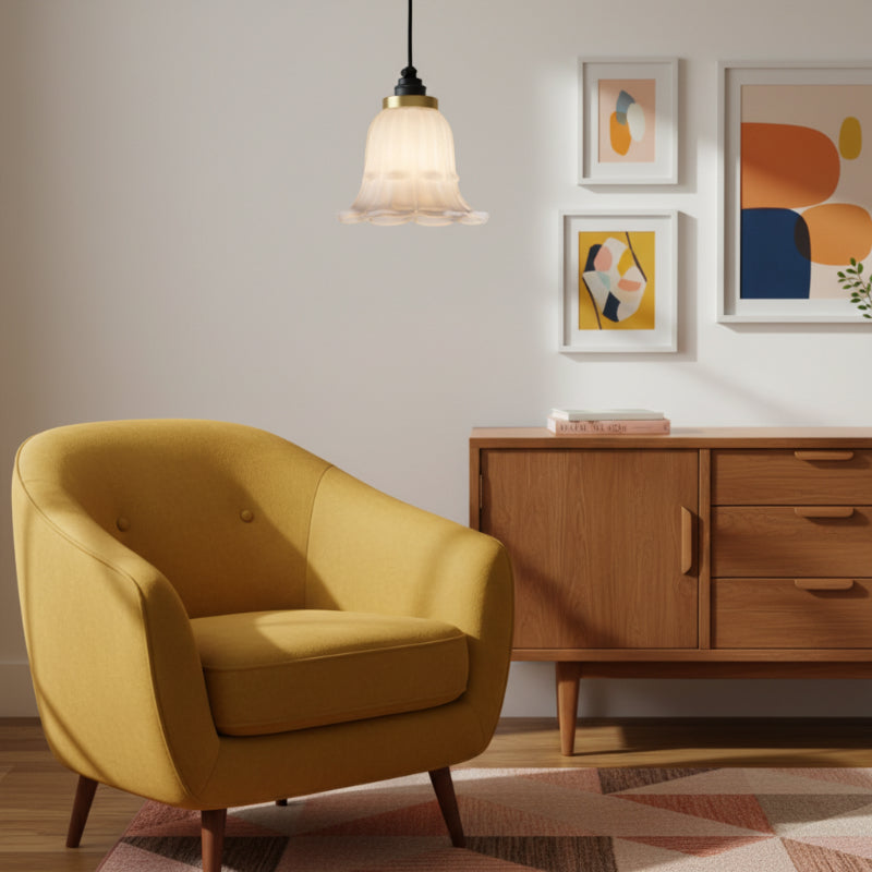 Solmira Klassische Glas-Pendelleuchte - Dekorative Easy-Fit-Pendelleuchte für Lounge und Eingangsbereich | Souliia