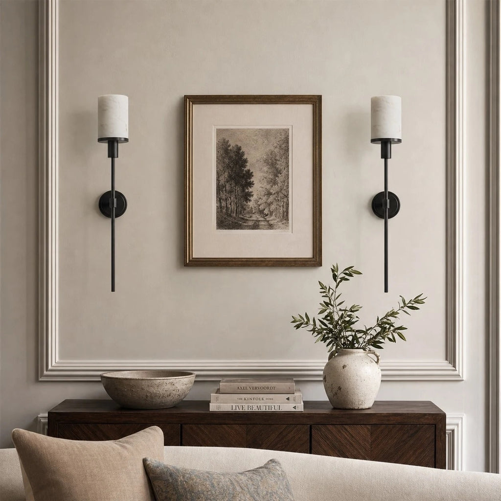 Spanischer Schneeflocken Marmor Messing Wandleuchte | Souliia
