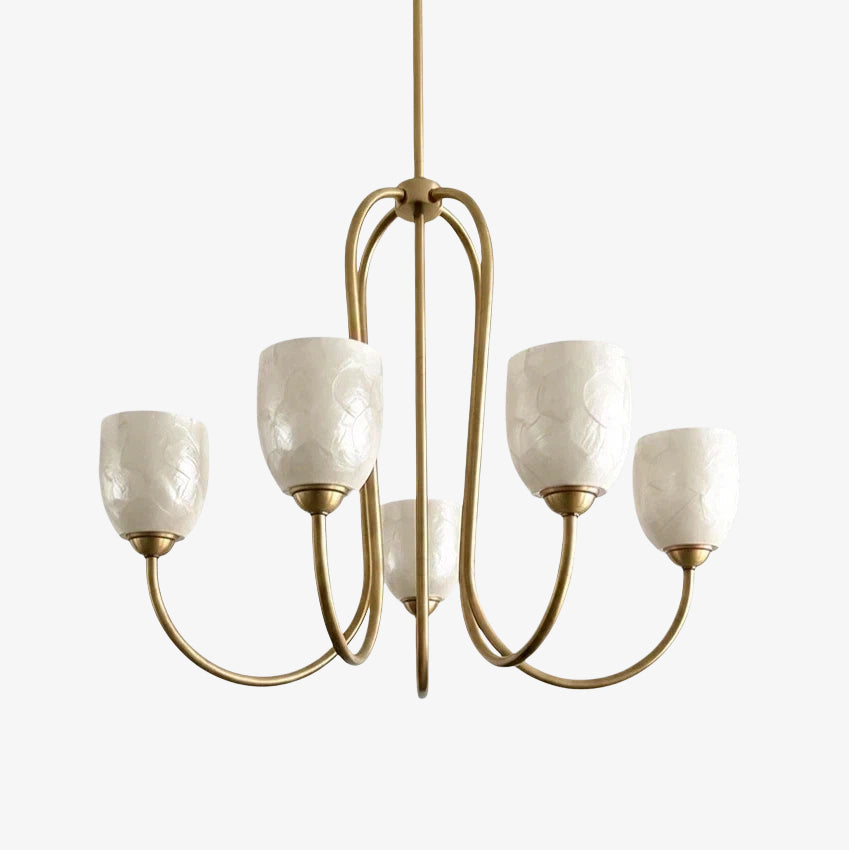 Shell Shade French Vintage Chandelier for Dining Room Lighting | Souliia