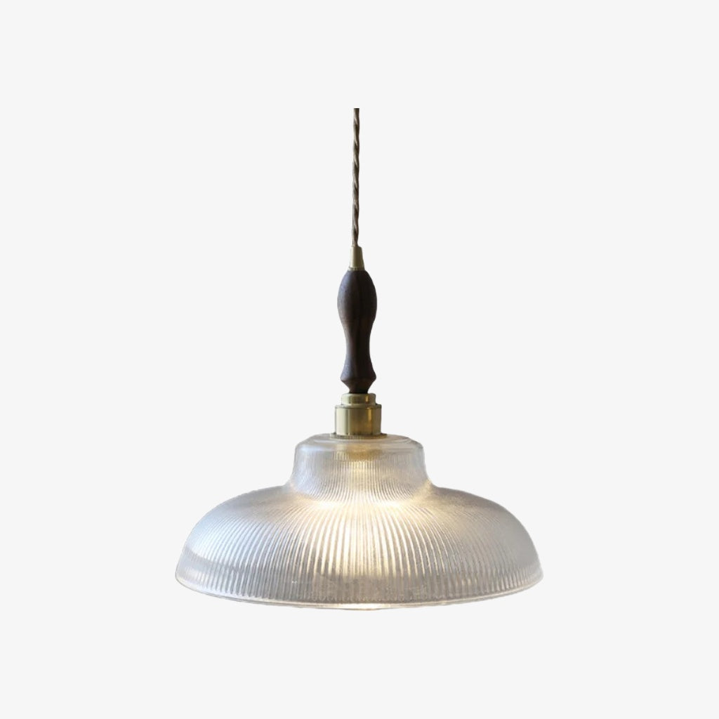 Ribilux Ribbed Pendant Light - Vintage Glass and Metal for Kitchen and Dining Room | Souliia