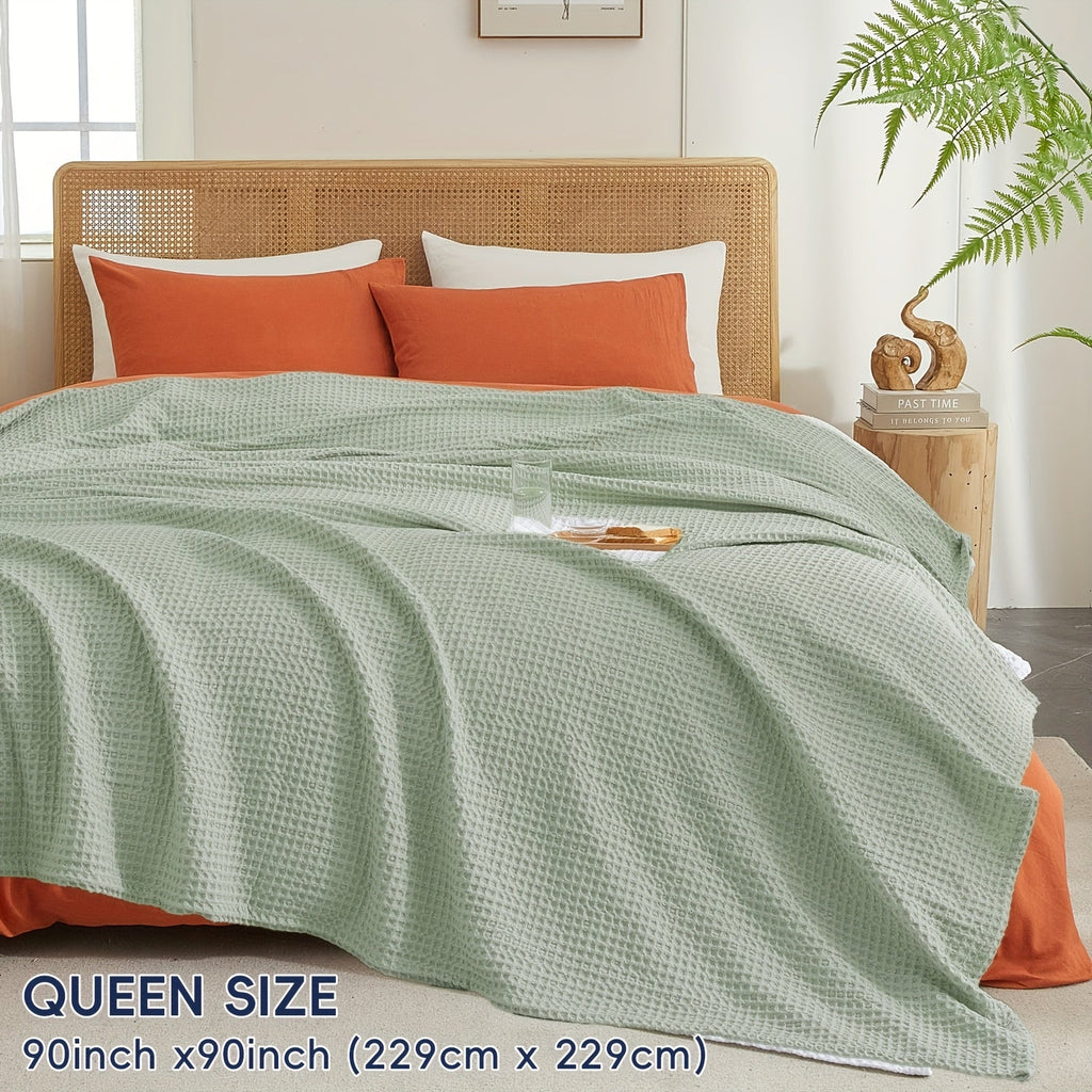 Cloudweave Cozy Waffle Throw Blanket — Lightweight, Durable Everyday Weave