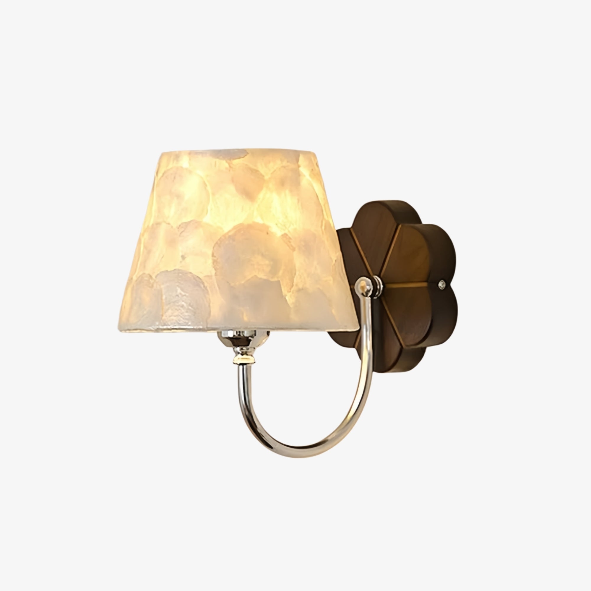 Muschelstruktur Vintage-Wandleuchte – Gebogener Arm für Schlafzimmerdekoration | Souliia