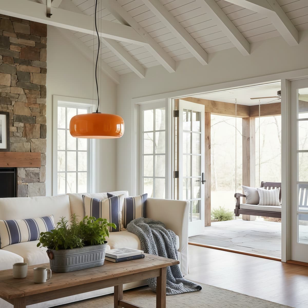 Lunorae Rounded Glass Pendant Lamp - Modern Sculptural Lighting for Living Room | Souliia