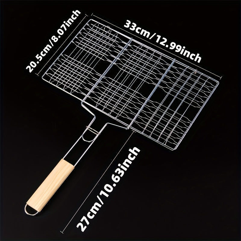 GrillGrid Large-Capacity Bbq Basket — Rectangular Design, Secure Flip Action, Even Heat Distribution
