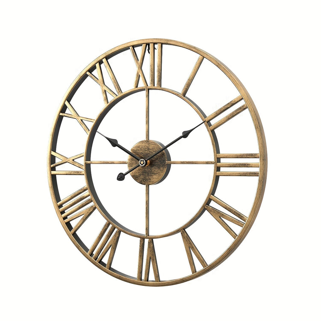 Serenetime Classic Round Wall Clock — Metal Frame, 30cm Diameter, Silent Sweep