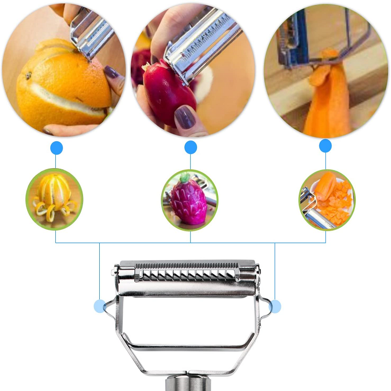 Vegetable Peeler | Dual Blades | Stainless Steel | Kitchen Cutter - Souliia