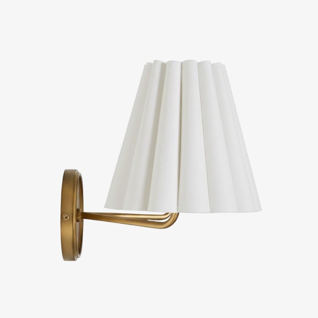 Ruffmeto Textured Pleated Fabric Modern Wall Light for Living Rooms | Souliia