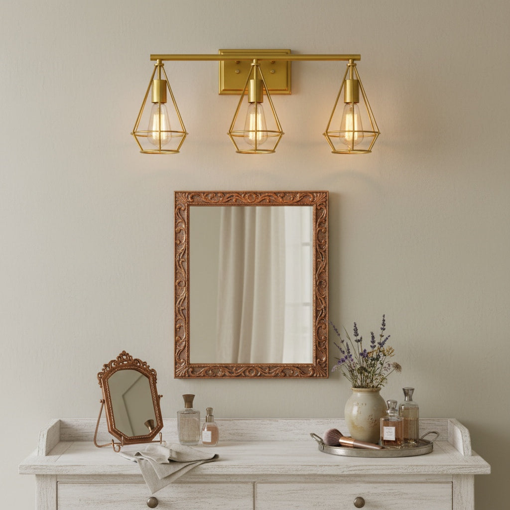 Solanivelo Retro Metal Wall Light with Diamond Hollow Shades for Kitchen Island | Souliia